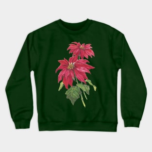 Vintage Blooming Christmas Poinsettia Crewneck Sweatshirt